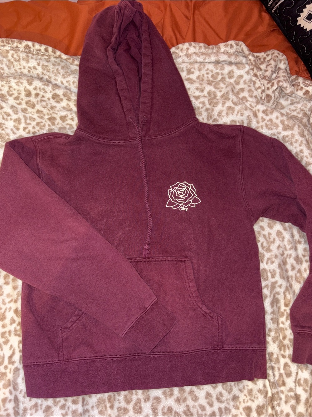 Obey Women's Rose Hoodie - Wine